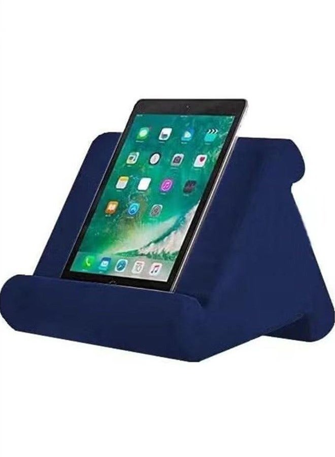 Soft Pillow for ipad,Multi-Angle Phone Pillow Lap Stand,Universal ipad Tablet Reading Stand Pillow Holder for ipads,Tablets,Smartphones, Dark Blue - Image 1