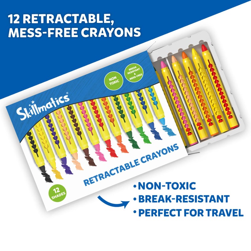 Skillmatics Color & Learn Activity Book â€“ Letters, Numbers, Phonics & Shapes, 12 Retractable Mess-Free Crayons & 50 Pages, Educational Gift for Toddlers and Preschoolers Ages 3, 4, 5, 6 - Image 5