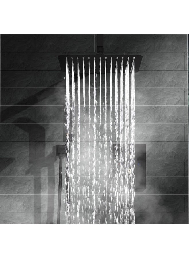 Bukela Shower Set, Shower Kit 8-Inch Shower Head with Handheld Including Rough-in Valve Body,Storage rack and Trim Bathroom Rainfall Shower Kit Square - Image 4