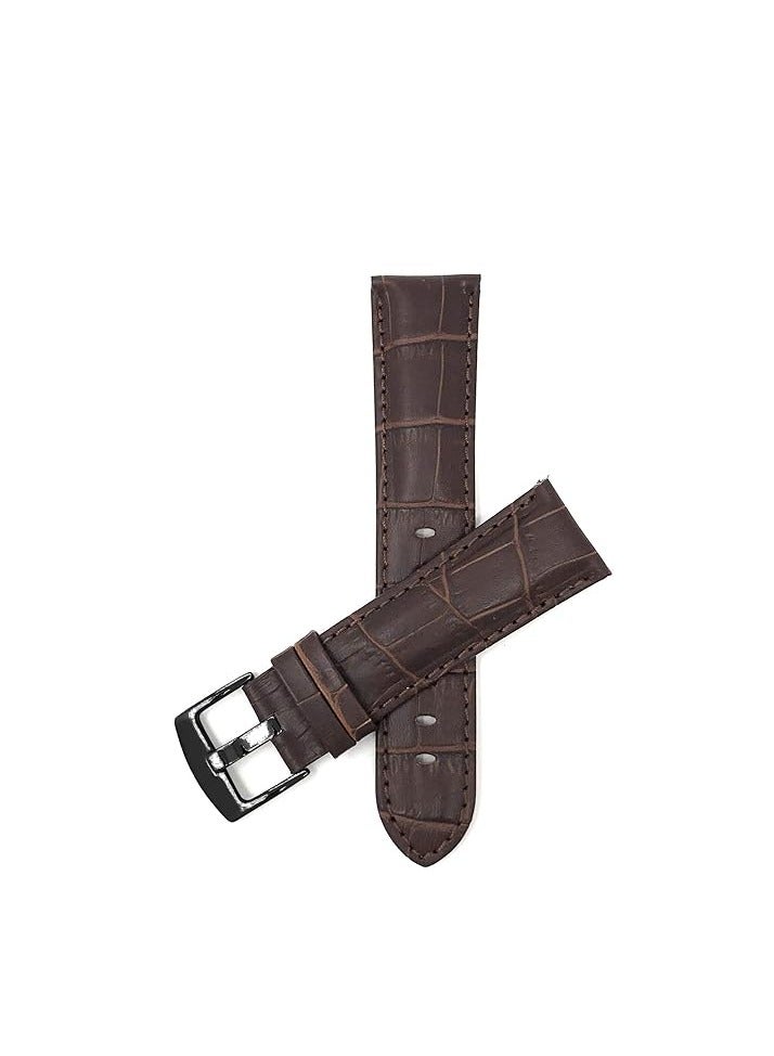 Leather Watch Band 20mm for Men - Alligator Pattern Leather Watch Strap - Replacement Watch Band for Classic and Smart Watch Bands - - Image 1