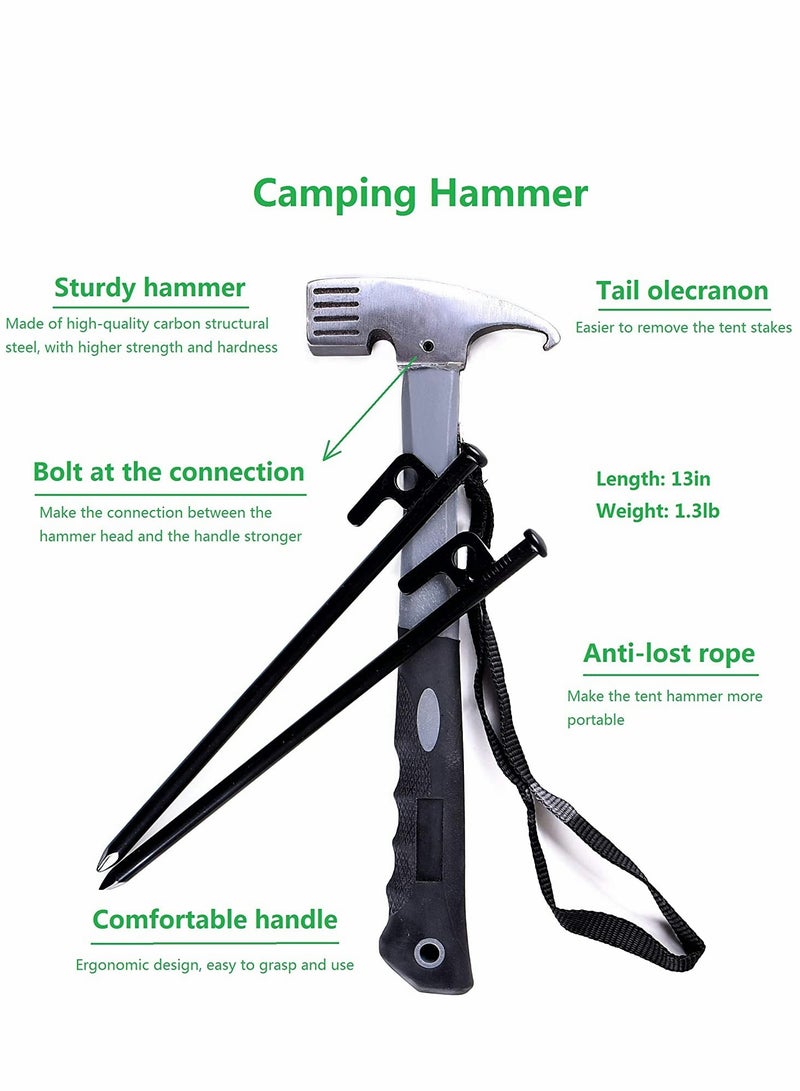 Sahara Sailor Tent Stakes, Tent Stakes and Camping Hammer, Heavy Duty Iron Tent Stakes with Heavy Duty Tent Mallet Hammer and Storage Bag for Camping, Hiking, Gardening - Image 3