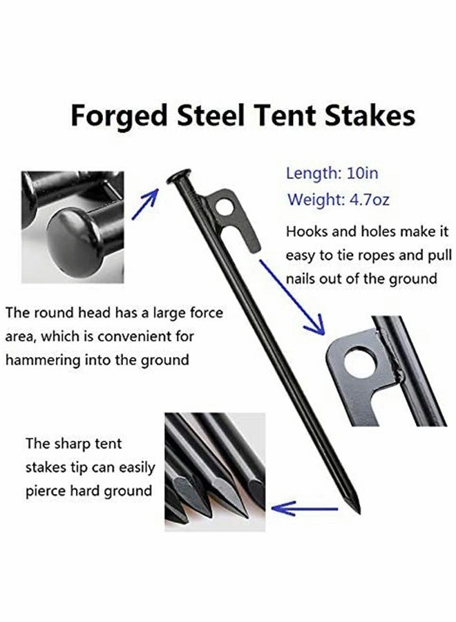 Sahara Sailor Tent Stakes, Tent Stakes and Camping Hammer, Heavy Duty Iron Tent Stakes with Heavy Duty Tent Mallet Hammer and Storage Bag for Camping, Hiking, Gardening - Image 2