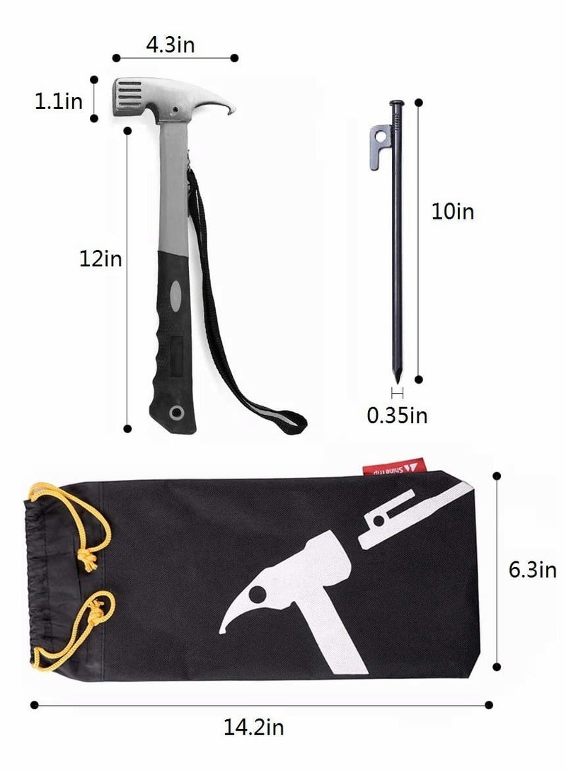 Sahara Sailor Tent Stakes, Tent Stakes and Camping Hammer, Heavy Duty Iron Tent Stakes with Heavy Duty Tent Mallet Hammer and Storage Bag for Camping, Hiking, Gardening - Image 4