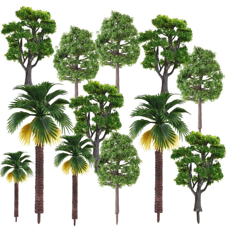 AnyBack Model Trees Miniature Trees Rainforest Trees Diorama Models Trees Architecture Trees Model Landscape Railroad Railways Train Scenery Scale Trees with No Stands 12 Set