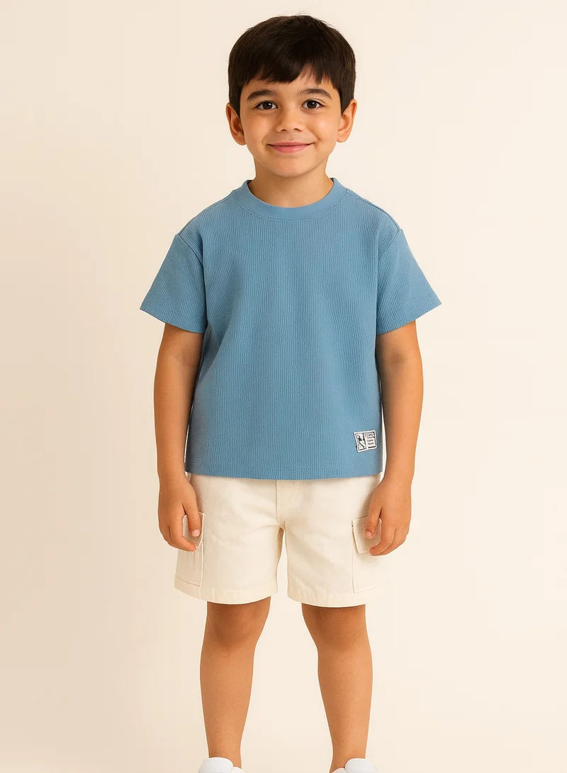 فكتور اند جين Junior Boys Textured Cotton T-Shirt
