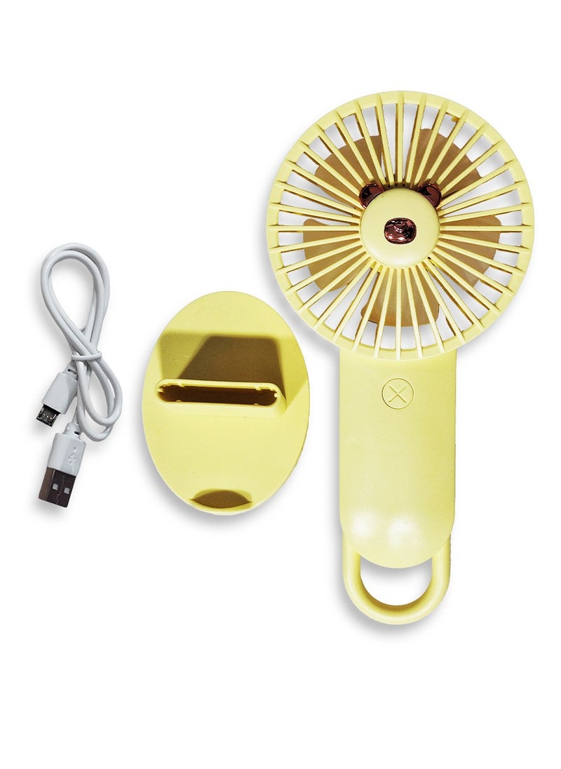 Generic - Mini handheld fan, Cute design , small size and easy to carry by hand or put in bag, equipped with USB rechargeable battery, on/off button, multiple air speeds, nice gift for kids - Image 1