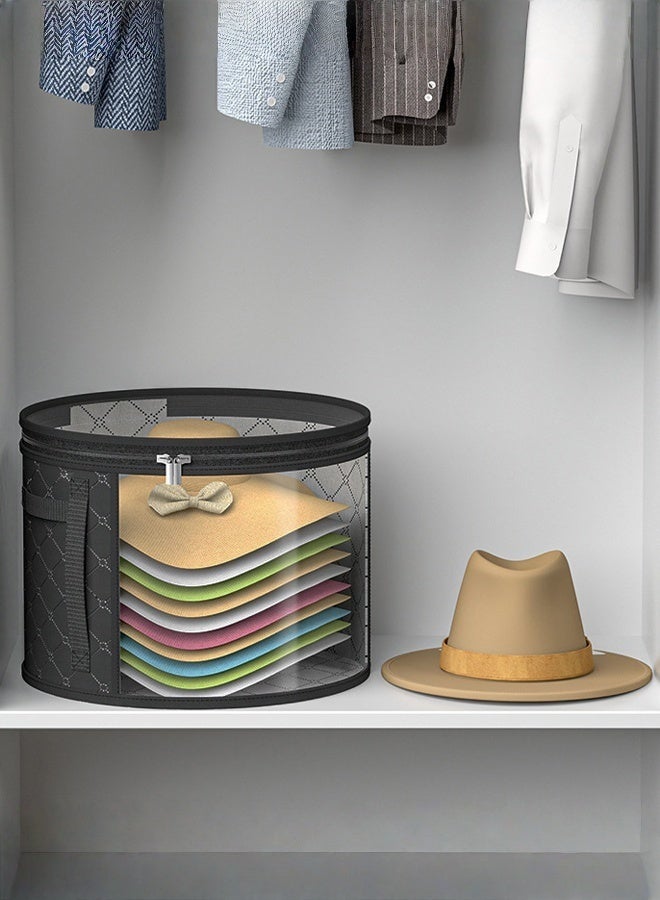 HQ-GAMING Transparent Hat Storage Bag, Durable Foldable Hat Storage Box with Reinforced Handles, Zipper, and Safety Straps, Hat Organizer, Oversized Clear Hat Storage Bag, Wide Brim Cowboy Hats Storage Box, Hats Travel Case - Image 4