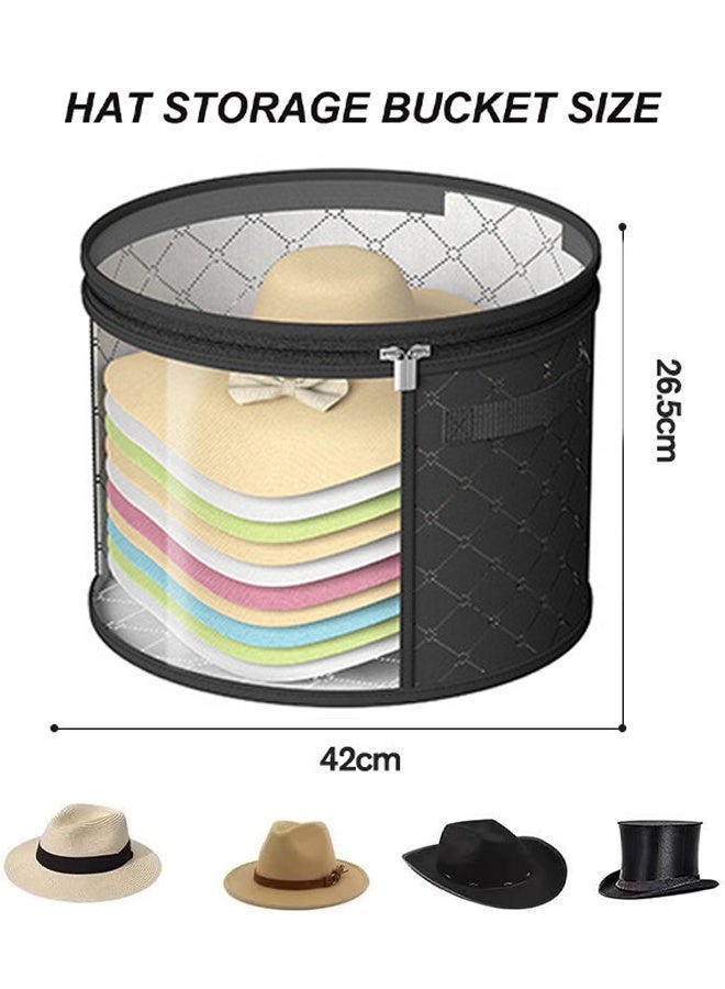 HQ-GAMING Transparent Hat Storage Bag, Durable Foldable Hat Storage Box with Reinforced Handles, Zipper, and Safety Straps, Hat Organizer, Oversized Clear Hat Storage Bag, Wide Brim Cowboy Hats Storage Box, Hats Travel Case - Image 2