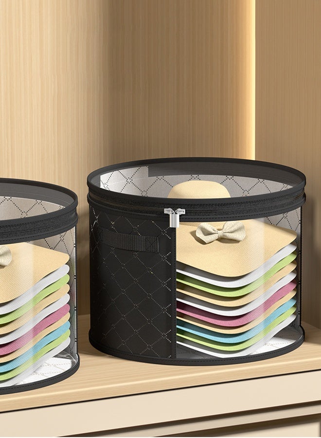 HQ-GAMING Transparent Hat Storage Bag, Durable Foldable Hat Storage Box with Reinforced Handles, Zipper, and Safety Straps, Hat Organizer, Oversized Clear Hat Storage Bag, Wide Brim Cowboy Hats Storage Box, Hats Travel Case - Image 5