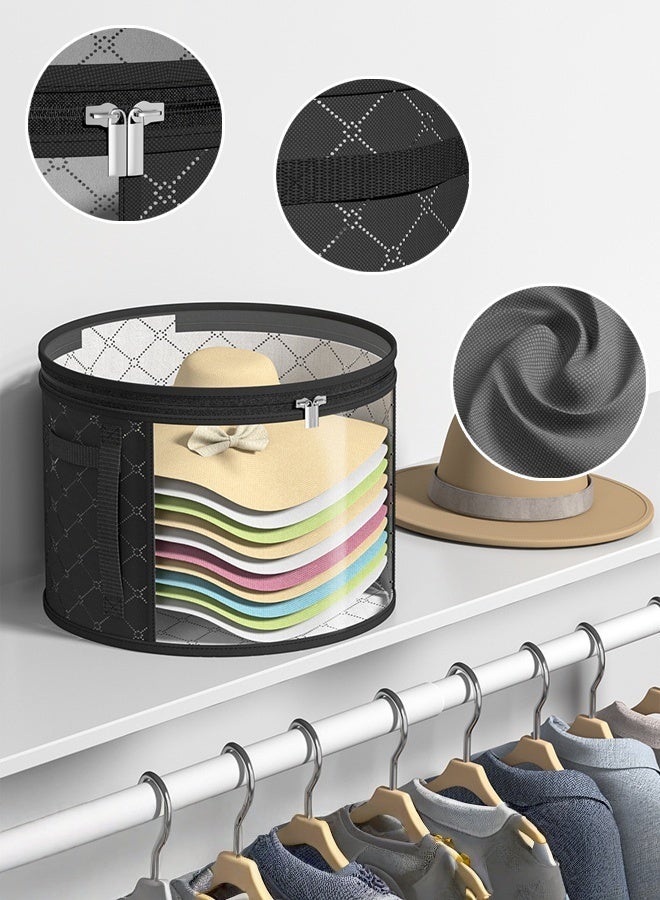 HQ-GAMING Transparent Hat Storage Bag, Durable Foldable Hat Storage Box with Reinforced Handles, Zipper, and Safety Straps, Hat Organizer, Oversized Clear Hat Storage Bag, Wide Brim Cowboy Hats Storage Box, Hats Travel Case - Image 3