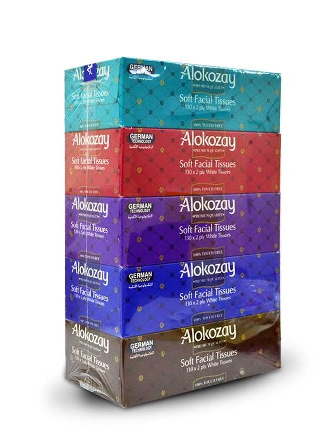 الكوزي مناديل الوجه 130 منديل طبقتين، عبوة من 5 قطع - Image 2