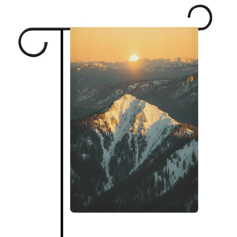 Double Sided Burlap Garden Flag Rocky Mountains Print 18.5x12.6 Inch Outdoor Yard Decoration - Image 2