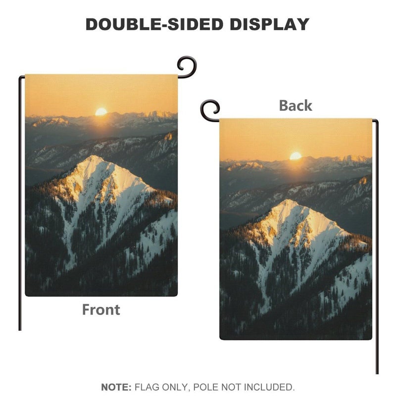Double Sided Burlap Garden Flag Rocky Mountains Print 18.5x12.6 Inch Outdoor Yard Decoration - Image 4