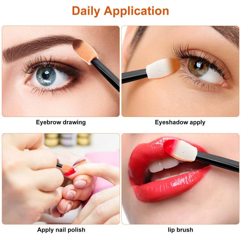 Cakvank 300PCS Disposable Eyeshadow Applicators, Dual Sides Eyeshadow Brushes Applicator, Eye Makeup Sponge Applicators - Image 4