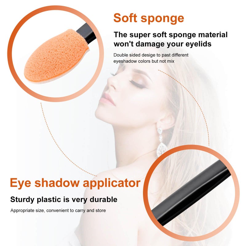 Cakvank 300PCS Disposable Eyeshadow Applicators, Dual Sides Eyeshadow Brushes Applicator, Eye Makeup Sponge Applicators - Image 3