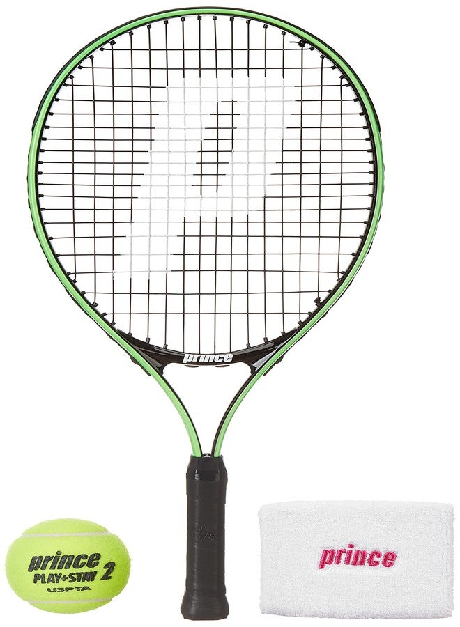 برنس مضرب تنس برينس تور 23 من الألومنيوم مع 12 كرة تنس برتقالية من المرحلة الثانية وسوار معصم أبيض/جديد - Image 1