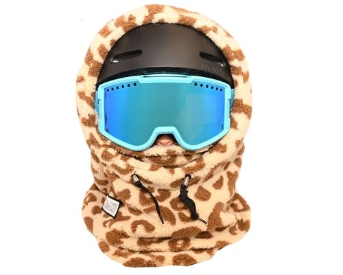 MDXONE Kids Over The Helmet Balaclava Children face mask with buttons for pompoms with elastics (sold separately) (BALA-GIRAFFE) - Image 5