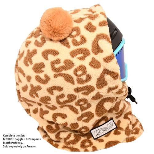 MDXONE Kids Over The Helmet Balaclava Children face mask with buttons for pompoms with elastics (sold separately) (BALA-GIRAFFE) - Image 4