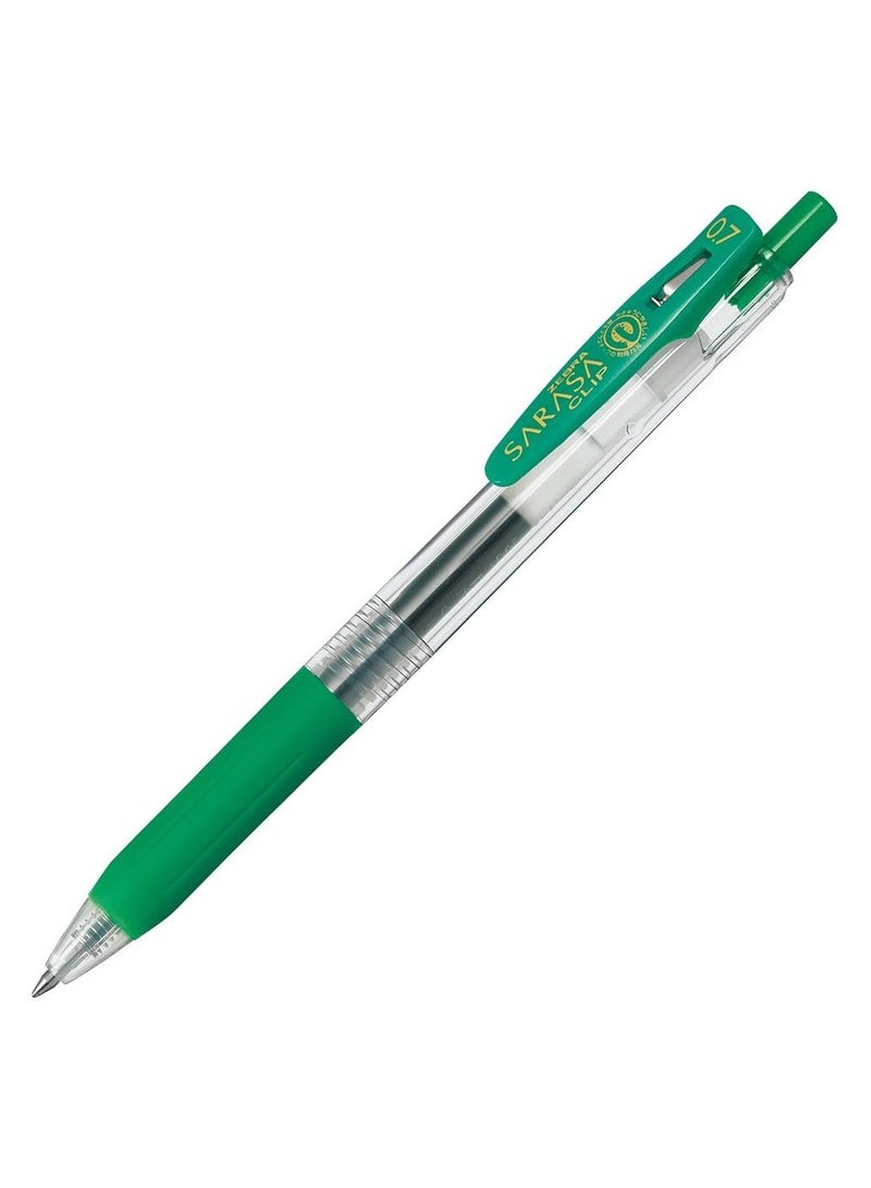 ZEBRA 10 Piece Sarasa Clip 0.7mm Green Ink Retractable Pen 