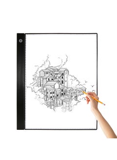 A3 LED Tracing Light Box Pad Graphic Tablet 4mm Ultra-Thin Drawing Board Copyboard 3 Levels Dimming with Separate Scale Plate Clips USB Cable for Artist Animation Designing Sketching Calligraphy