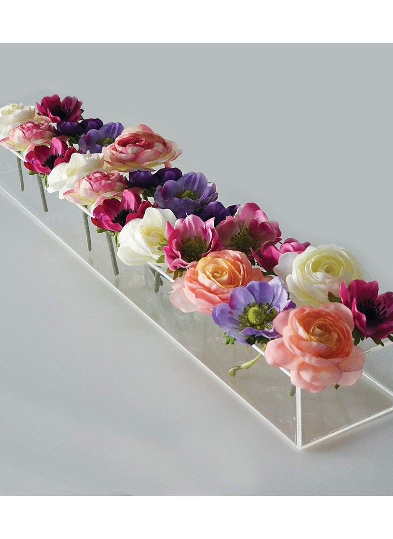 Eworld - Acrylic Rectangular Dining Table Floral Vase for Centerpiece and Home Decor - Image 1
