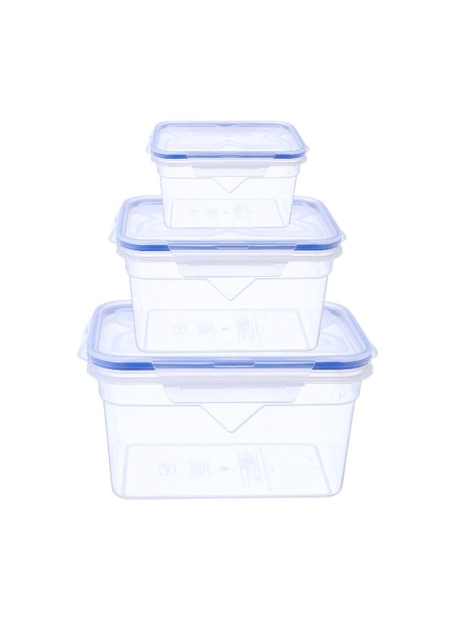 FEELINGS Plastic Clip Lock Food Containers, 3-Piece Set, Airtight Lids, BPA-Free, Microwave, Freezer and Dishwasher Safe, Stackable - Image 5