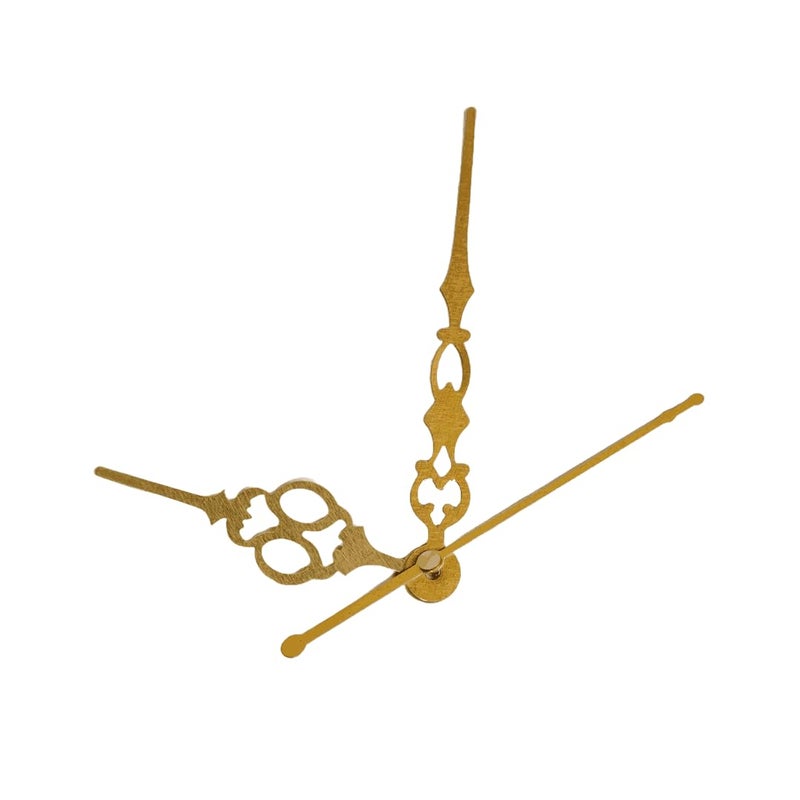 BanteyBanatey BanteyBanatey Designer Clock Hands Set Metal Clock Needle Set DIY Clock Making Kit for Elegant Timepiece Crafting with Fancy Metal Needles Pack of 2 Sets Gold Design 5  - Image 2