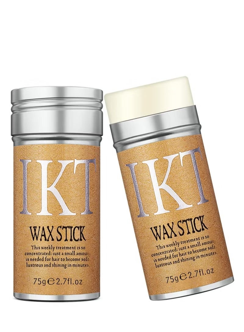 IKT Hair Wax Stick 75g with Edge Control Brush Hair Slick Stick Wax Stick for Hair Bristle Brush for Flyaways Teasing Brush for Hair Styling for Baby Hair and Edge Anti Frizz Hair - Image 3