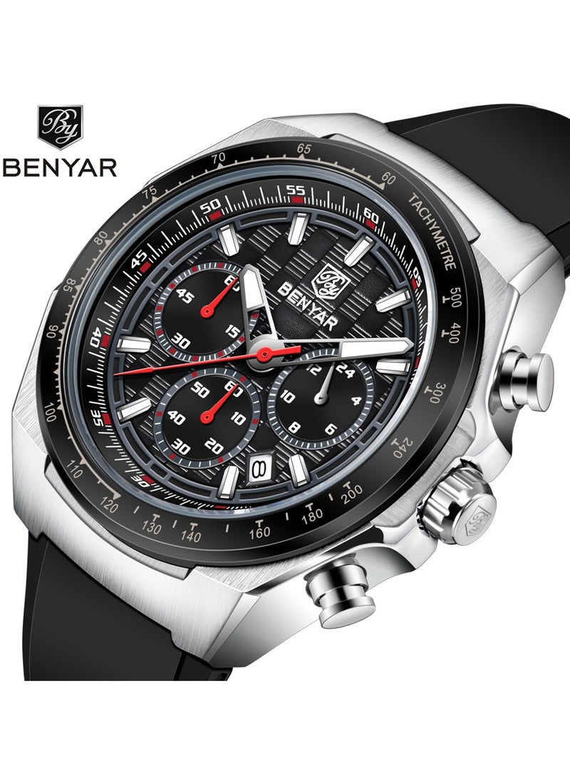 BENYAR Watches for Men Watch Quartz Luxury Chronograph Water Resistant Watch - Image 1