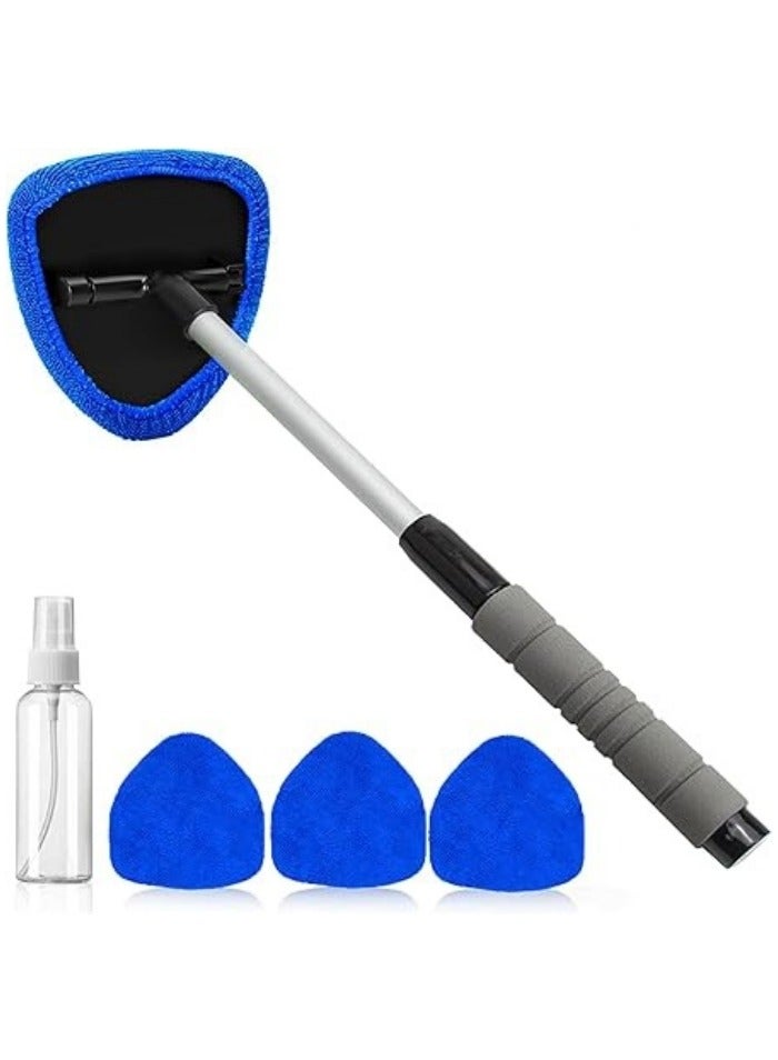 Generic Windshield Cleaning Tool, Car Window Cleaner Windshield Cleaner with 4 Reusable and Washable Microfiber Pads and Extendable Handle Auto Inside Glass Wiper Kit  - Image 1