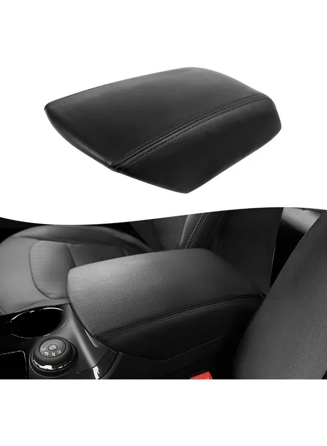Front Center Console Armrest Cover Replacement Black Faux Leather Scratch Resistant - Image 1