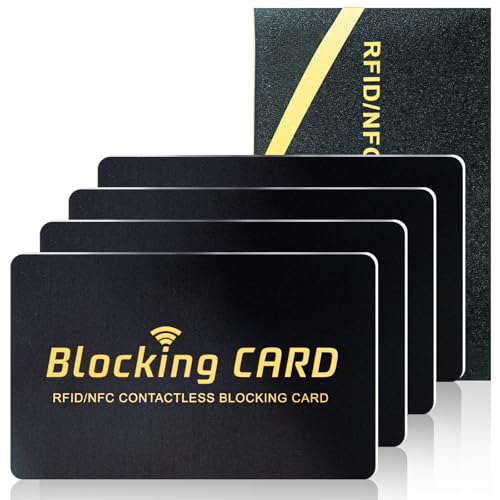 Schembo RFID Blocking Card,Contactless NFC Debit Credit Card Passport Protector, One Card Protects Entire Wallet/Purse for Men & Women, Smart Slim Design Perfectly Fits in Wallet/Purse (4Pack Black) - Image 1