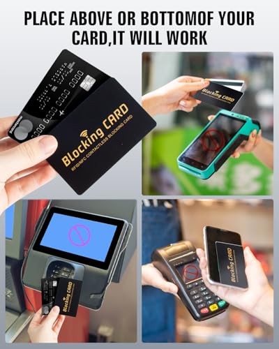 Schembo RFID Blocking Card,Contactless NFC Debit Credit Card Passport Protector, One Card Protects Entire Wallet/Purse for Men & Women, Smart Slim Design Perfectly Fits in Wallet/Purse (4Pack Black) - Image 4