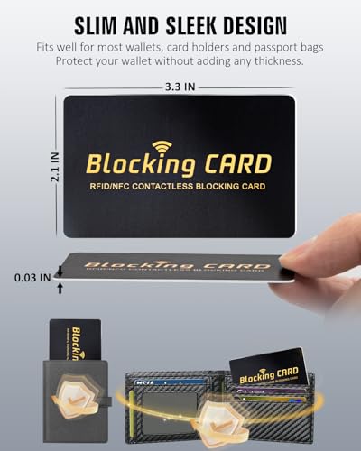 Schembo RFID Blocking Card,Contactless NFC Debit Credit Card Passport Protector, One Card Protects Entire Wallet/Purse for Men & Women, Smart Slim Design Perfectly Fits in Wallet/Purse (4Pack Black) - Image 5