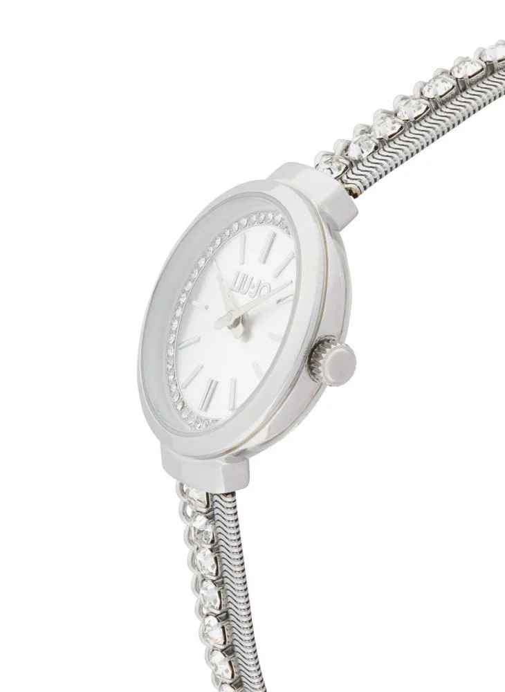 ليو جو ساعة لي جو بسلسلة من الفولاذ المقاوم للصدأ فضي