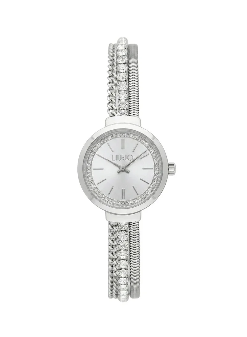 ليو جو ساعة لي جو بسلسلة من الفولاذ المقاوم للصدأ فضي