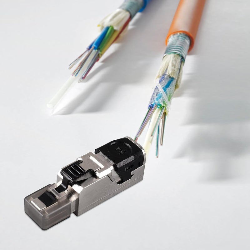 UKCOCO Shielded Rj45 Ethernet Connector Cat 8 Pass Through Modular Plug 10gbps Network Cable Plug for High-Speed Data Transmission, Tool-Free Crimp, Compatible with Cat6a/7/8 Ethernet - Image 4