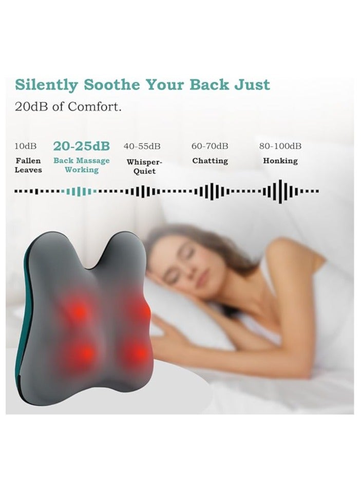 إسكدنيا مدلك الظهر مع الحرارة ، الرقبة اللاسلكية والظهر مدلك لتخفيف الآلام الأنسجة العميقة ، شياتسو تدليك أسفل الظهر وسادة دعم أسفل الظهر والكتف ومدلك المحمولة للكرسي والسيارة والهدايا للنساء - Image 5