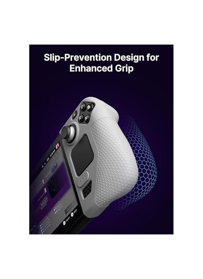 JSAUX Silicone Grip Protection Case Compatible for Steam Deck, Steam Deck Grip, Steam Deck GripSkin, GripArmor Silicone Sleeve Set (one Left and one Right) - GP0016 Grey  - Image 3