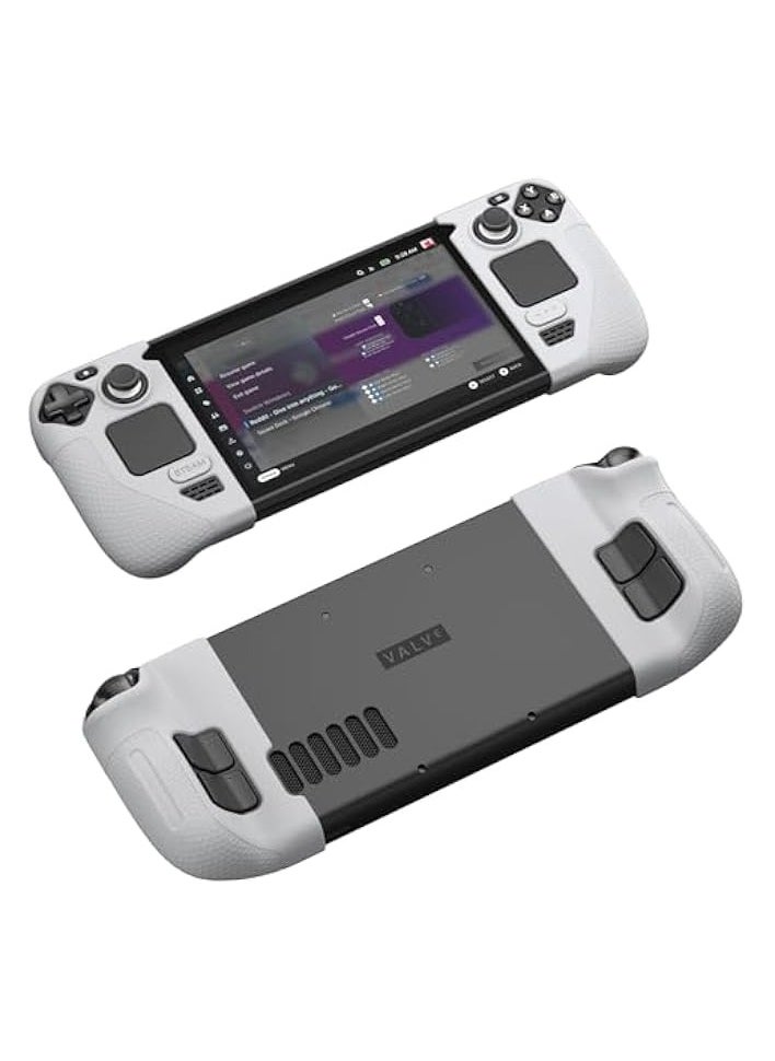 JSAUX Silicone Grip Protection Case Compatible for Steam Deck, Steam Deck Grip, Steam Deck GripSkin, GripArmor Silicone Sleeve Set (one Left and one Right) - GP0016 Grey  - Image 1