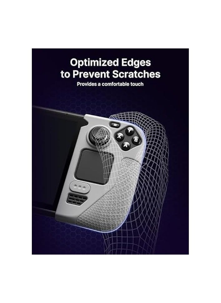 JSAUX Silicone Grip Protection Case Compatible for Steam Deck, Steam Deck Grip, Steam Deck GripSkin, GripArmor Silicone Sleeve Set (one Left and one Right) - GP0016 Grey  - Image 4