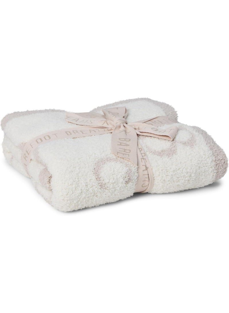 Barefoot Dreams CozyChic ABC Blanket (Stone/Cream) - Image 1