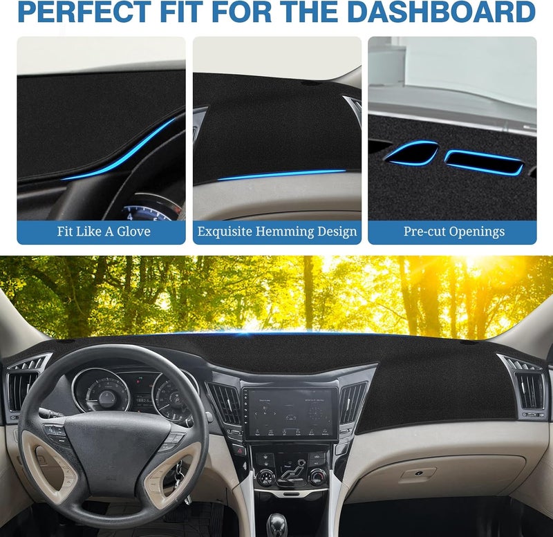 FIILINES Storage transit efficiency build Dash Cover Fit for Hyundai Sonata 2011 2012 2013 2014 Dashboard Cover Sonata Accessories Suede Dash Cover Mat Sunshade Anti-Slip Pad Carpet Protector Multi-market varied design options - Image 4