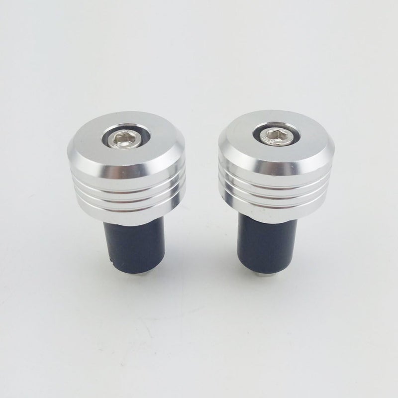 OKSTNO Motorcycle Handlebar Ends,7/8'' Handle Bar Slider Caps Weight Plugs CNC Aluminum (Silver) - Image 2