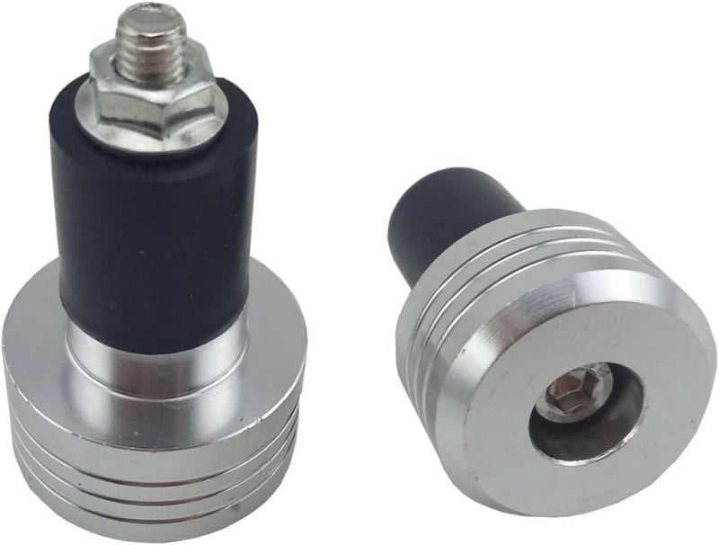 OKSTNO Motorcycle Handlebar Ends,7/8'' Handle Bar Slider Caps Weight Plugs CNC Aluminum (Silver) - Image 1