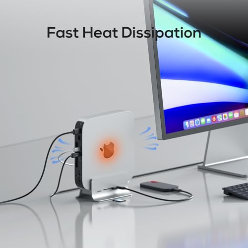 PULWTOP USB C Hub for Mac mini, 5 in 1USB Hub Adapter Support M.2 NVMe SSD Expand, Docking Station with 2 USB C 10Gbps, SD/TF Card Reader, M.2 SSD (Not Included) - Image 3