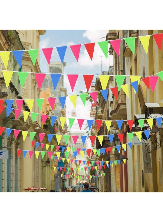 Boao 1640 ft Pennant Banner Flags Rainbow Triangle Banner Multicolor Nylon Reusable Triangle Flag Decoration for Grand Opening Outdoor Celebrations Shops Business Classroom Party - Image 4