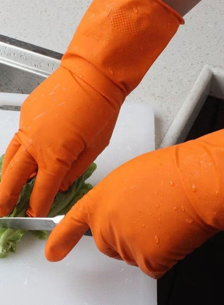 زوج من القفازات المطاطية المقاومة للتآكل والمقاومة للماء والسميكة للمطبخ، قفازات تنظيف قابلة لإعادة الاستخدام لغسل الأطباق - Image 4