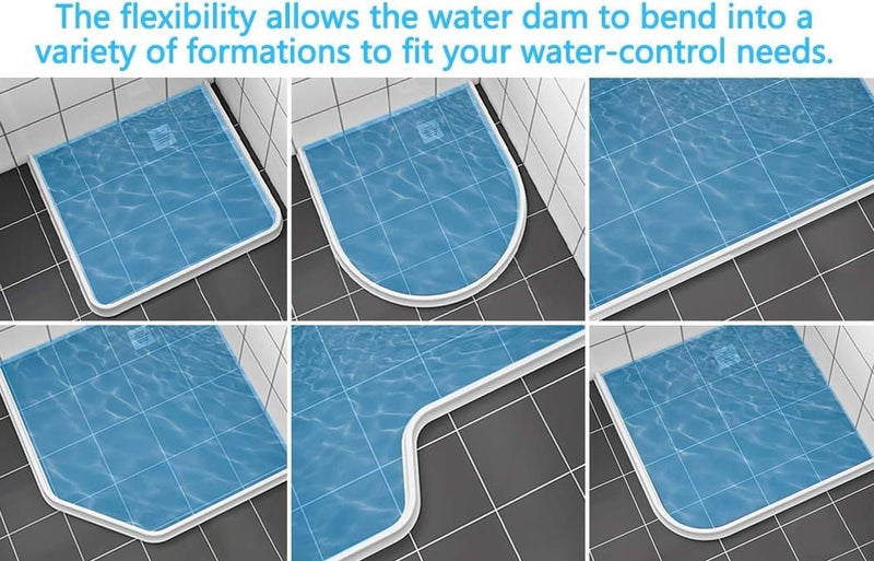 Grofilo 78Inch Collapsible Shower Threshold SelfAdhesive Water Barrier for Effective Splash Guard and DryWet Separation in Bathroom and Kitchen - Image 5