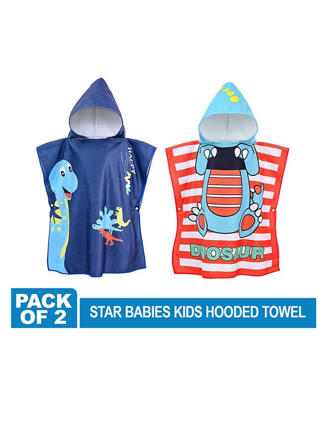 STAR BABiES Beach Mat 150Cm x 200Cm With Kids Hooded Towel Poncho - Blue - Image 2